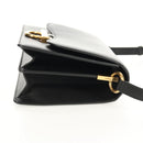Salvatore Ferragamo Gancini Joan Shoulder Bag Leather Black Gold Auth 149044V-6