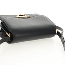 Salvatore Ferragamo Gancini Joan Shoulder Bag Leather Black Gold Auth 149044V-7