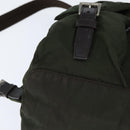 PRADA Backpack Nylon Khaki Silver Auth 149045-14