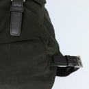 PRADA Backpack Nylon Khaki Silver Auth 149045-15