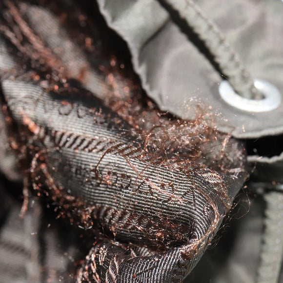 PRADA Backpack Nylon Khaki Silver Auth 149045