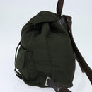 PRADA Backpack Nylon Khaki Silver Auth 149045-3