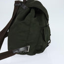 PRADA Backpack Nylon Khaki Silver Auth 149045-4