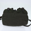 PRADA Backpack Nylon Khaki Silver Auth 149045-5