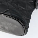 CHANEL Chain Shoulder Bag Lamb Skin Black Gold CC Auth 149046-15