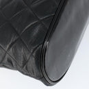 CHANEL Chain Shoulder Bag Lamb Skin Black Gold CC Auth 149046-16