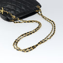 CHANEL Chain Shoulder Bag Lamb Skin Black Gold CC Auth 149046-7