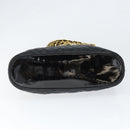 CHANEL Chain Shoulder Bag Lamb Skin Black Gold CC Auth 149046-5