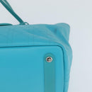 Christian Dior Canage Panarea Bag Coated Canvas Turquoise Blue Auth 149047-14