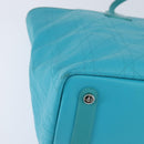 Christian Dior Canage Panarea Bag Coated Canvas Turquoise Blue Auth 149047-15