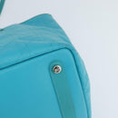 Christian Dior Canage Panarea Bag Coated Canvas Turquoise Blue Auth 149047-16