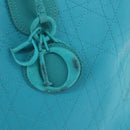 Christian Dior Canage Panarea Bag Coated Canvas Turquoise Blue Auth 149047-10