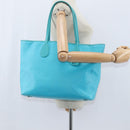 Christian Dior Canage Panarea Bag Coated Canvas Turquoise Blue Auth 149047-21