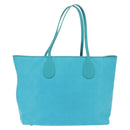 Christian Dior Canage Panarea Bag Coated Canvas Turquoise Blue Auth 149047-2
