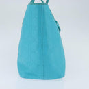 Christian Dior Canage Panarea Bag Coated Canvas Turquoise Blue Auth 149047-3