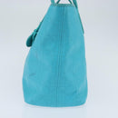 Christian Dior Canage Panarea Bag Coated Canvas Turquoise Blue Auth 149047-4