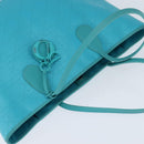 Christian Dior Canage Panarea Bag Coated Canvas Turquoise Blue Auth 149047-6