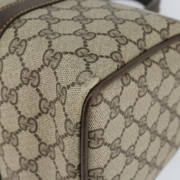 GUCCI GG Supreme Web Sherry Line Bag PVC Beige Gold 24 012 3842 Auth 149058