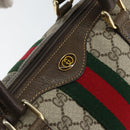 GUCCI GG Supreme Web Sherry Line Bag PVC Beige Gold 24 012 3842 Auth 149058-18