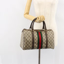GUCCI GG Supreme Web Sherry Line Bag PVC Beige Gold 24 012 3842 Auth 149058-22