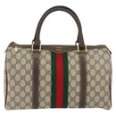 GUCCI GG Supreme Web Sherry Line Bag PVC Beige Gold 24 012 3842 Auth 149058-13