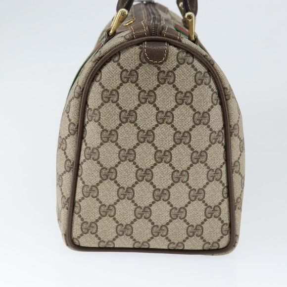 GUCCI GG Supreme Web Sherry Line Bag PVC Beige Gold 24 012 3842 Auth 149058