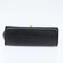 Salvatore Ferragamo Chain Shoulder Bag Leather Black Gold Auth 149060-5