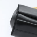 Salvatore Ferragamo Chain Shoulder Bag Leather Black Gold Auth 149060-9