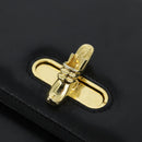 Salvatore Ferragamo Chain Shoulder Bag Leather Black Gold Auth 149060-18