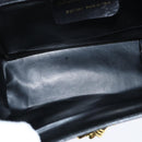 Salvatore Ferragamo Chain Shoulder Bag Leather Black Gold Auth 149060-10