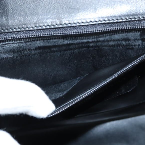 Salvatore Ferragamo Chain Shoulder Bag Leather Black Gold Auth 149060