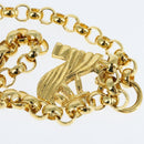 Salvatore Ferragamo Chain Shoulder Bag Leather Black Gold Auth 149060-8