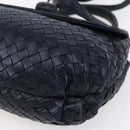 BOTTEGA VENETA INTRECCIATO Hand Bag Leather 2way Navy Gold Auth 149061-12