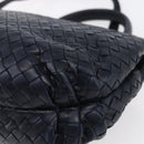 BOTTEGA VENETA INTRECCIATO Hand Bag Leather 2way Navy Gold Auth 149061-14