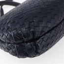 BOTTEGA VENETA INTRECCIATO Hand Bag Leather 2way Navy Gold Auth 149061-15