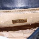 BOTTEGA VENETA INTRECCIATO Hand Bag Leather 2way Navy Gold Auth 149061-16