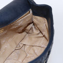 BOTTEGA VENETA INTRECCIATO Hand Bag Leather 2way Navy Gold Auth 149061-18