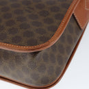 CELINE Macadam Canvas Shoulder Bag PVC Leather Brown Gold Auth 149062-15
