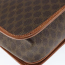 CELINE Macadam Canvas Shoulder Bag PVC Leather Brown Gold Auth 149062-16