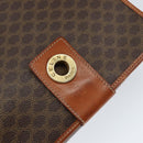 CELINE Macadam Canvas Shoulder Bag PVC Leather Brown Gold Auth 149062-17