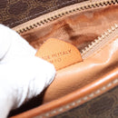 CELINE Macadam Canvas Shoulder Bag PVC Leather Brown Gold Auth 149062-12