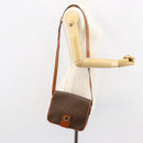 CELINE Macadam Canvas Shoulder Bag PVC Leather Brown Gold Auth 149062-22
