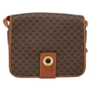 CELINE Macadam Canvas Shoulder Bag PVC Leather Brown Gold Auth 149062-13