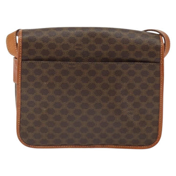 CELINE Macadam Canvas Shoulder Bag PVC Leather Brown Gold Auth 149062 - 0