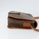 CELINE Macadam Canvas Shoulder Bag PVC Leather Brown Gold Auth 149062-3