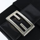 FENDI Mamma Baguette Shoulder Bag Nylon Black Silver Auth 149063-18