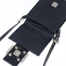 FENDI Mamma Baguette Shoulder Bag Nylon Black Silver Auth 149063-9