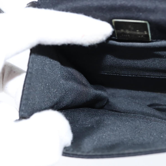 FENDI Mamma Baguette Shoulder Bag Nylon Black Silver Auth 149063