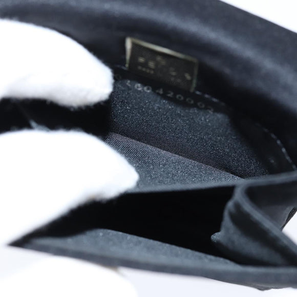 FENDI Mamma Baguette Shoulder Bag Nylon Black Silver Auth 149063