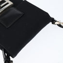 FENDI Mamma Baguette Shoulder Bag Nylon Black Silver Auth 149063-6